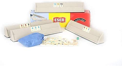 Preisvergleich Produktbild CasaXXl Rummy Rummikub / Okey Spiel Set Strategiespiel - Klassisches Gesellschaftsspiel mit Aufstellern und Melamin Steinen für 2-4 Spieler