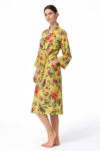 Image of Cotton Women Stylish Printed Kimono, Bath Robe,Night Wear Suit,Swim Wear, Night Dress, Beach Wear