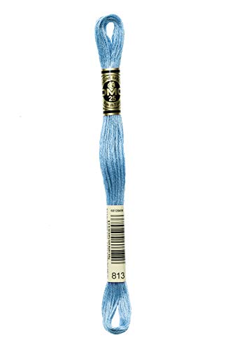 Image of DMC 117-813 6 Strand Embroidery Cotton Floss, Light Blue, 8.7-Yard