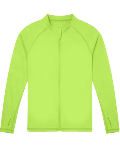 Image of Roadbox UPF 50+ Boys Zip Up Rash Guard Kids Long Sleeve Swim Shirt