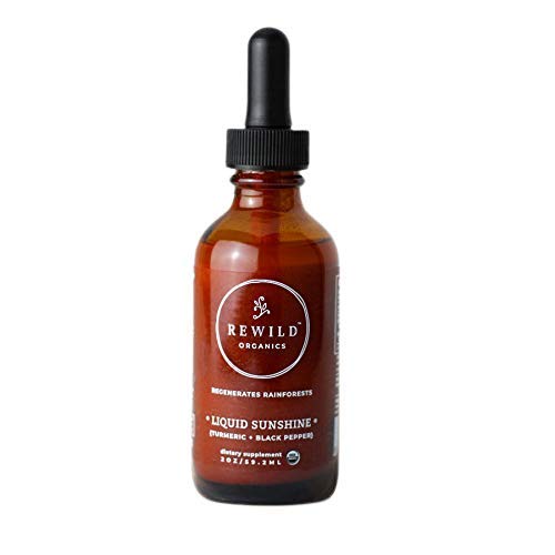 Rewild Organics Turmeric Tincture with Black Pepper Skin Care Glass Bottle Organic 2oz