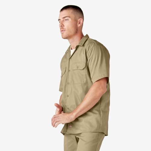 Image of Dickies Men's Short Sleeve Work Shirt - Durable Twill Button Down Shirts for Men, Lightweight Uniform for Daily Wear