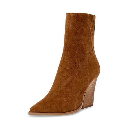 Steve Madden Women's Rickki Ankle Boot, Chesnut Suede, 10