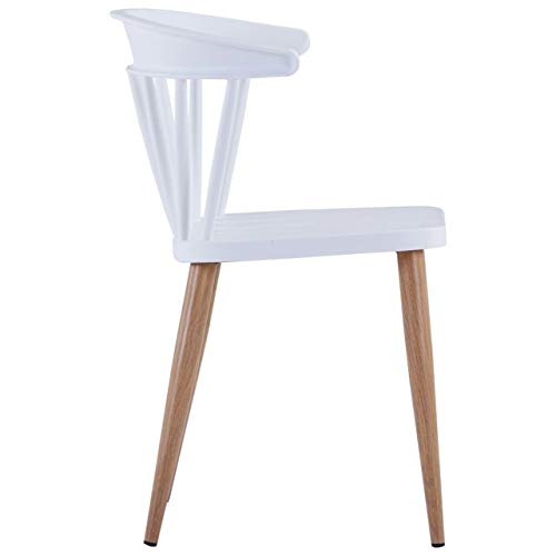 Image of Finch Fox Scandinavian Stylish & Modern Furniture Plastic Living Room Dining Chairs for Cafeteria Seating, Side, Kitchen, Restaurants, Hotels in White Color (Set of 6)