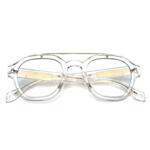 Image of VISOONE Retro Round Anti Eyestrain Metal Medium Eyewear Blue Light Blocking Glasses for Computer Gaming Women Man SANFORD