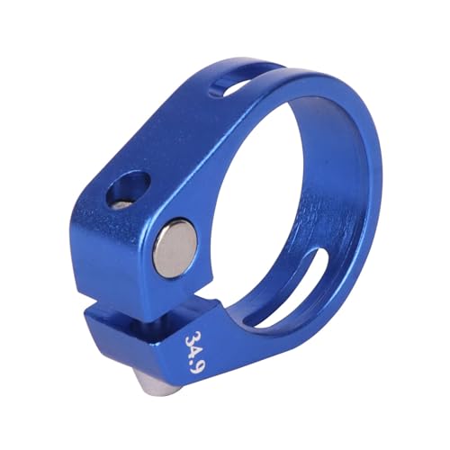 YANRUHFL Bike Bicycle Aluminum Alloy Seatpost Clamp, 34.9mm/31.8mm, for MTB, Road, Casual Bikes (Blue, 34.9mm)
