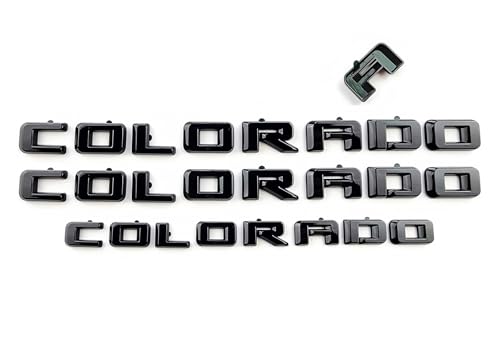 Image of Overlay Door Rear Emblems Letters 3D Badge Nameplate Replacement for 2023+ Colorado 3PCS (Gloss Black)