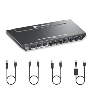 AV Access Docking Station KVM Switch 1 Laptop & 2 Desktop PCs, Dual 4K@60Hz Monitors, EDID Emulation, 100W USB-C Charging, Gigabit Ethernet,High Refresh Rates,Ideal for Gaming, Office & Creative Work