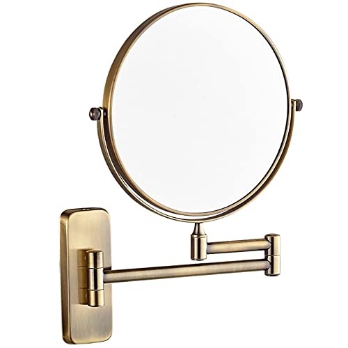 Miroir de maquillage mural en laiton 8 pouces grossissement 7X avec bras pliable - 2