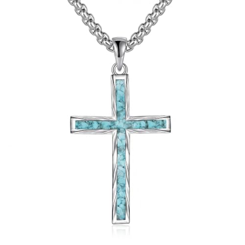 VIJASHOP Collar de cruz para mujer, colgante de cruz con piedras preciosas, regalo de cumpleaños, aniversario para ella, Normal, Base, Piedra lunar
