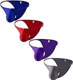 IKINGSKY Men's Soft Cheeky Briefs Sexy Pouch Bikini Underwear Stretch Bluge Mens Under Panties (Large, 4 Pack)