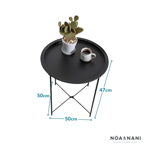 Noa and Nani Solid Black Metal Side Table