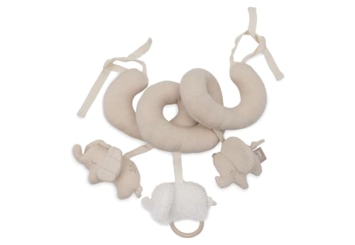 Jollein Spirale d’Activités - Elephant Tales - Jouet Bébé pour Siège Auto et Parc - avec Liens de Fixation - Stimule Les Sens et la Motricité - Jouet...