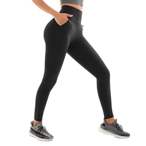 Sanpetix Women’s High Waist Sport Leggings mit Taschen, Sporthose Damen Lang mit Handytasche für Gym Yoga