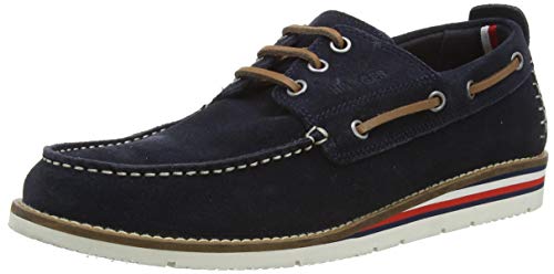 Tommy Hilfiger Suede Hilfiger Mens Boat Shoes in Desert Sky - 11 US