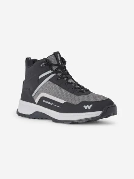 Image of Wildcraft Alpine MA Men's Trekking Shoes | Mid-Ankle Hiking Boots | Lightweight Outdoor & Trek Shoes | Anti-Slip Grip | Cushioned Comfort | Black & Grey-10