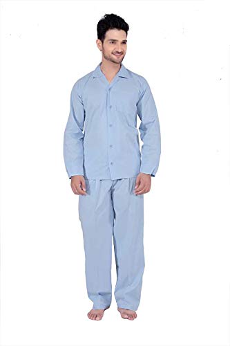 tatwam Men's Cotton Plain/Solid Top and Pyjama Set Pack of 1 (NS2533F_3XL_L.BLUE_Light Blue_XXX-Large)-picture-25