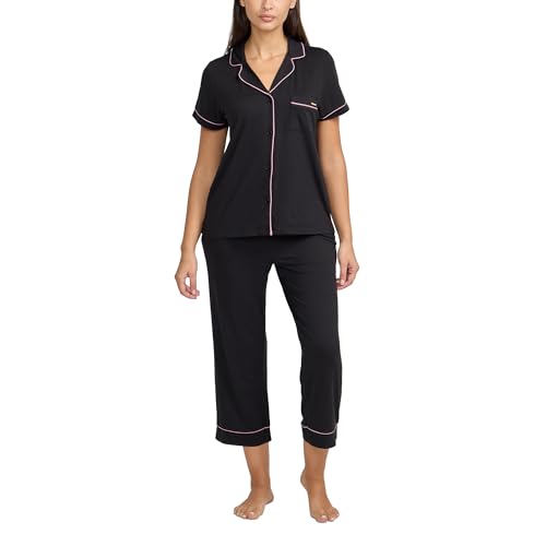 Ensemble de pijama femme BCBGMAXAZRIA court pantalon vêtement de nuit col cranté