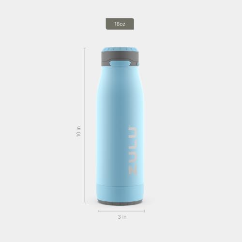 Image of ZULU Ace Vacuum Insulated Stainless Steel Water Bottle with Chug Spout, Leak-Proof Locking Lid and Removable Base for School, Backpack, Sports, Gym, Travel