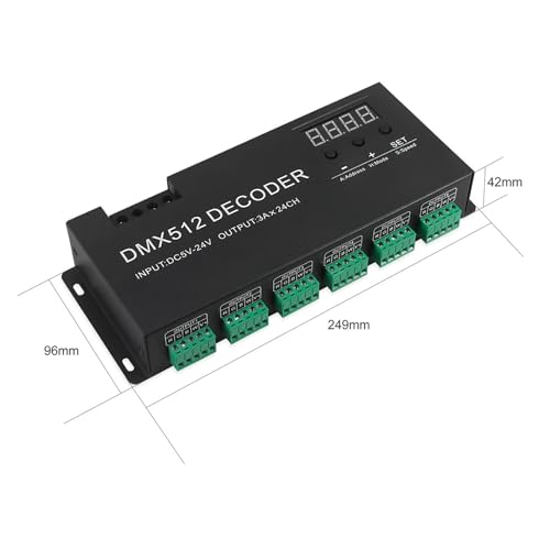 Ruban LED DMX512 décodeur 24 canaux driver DC5-24V contrôleur gradation strip RGBW