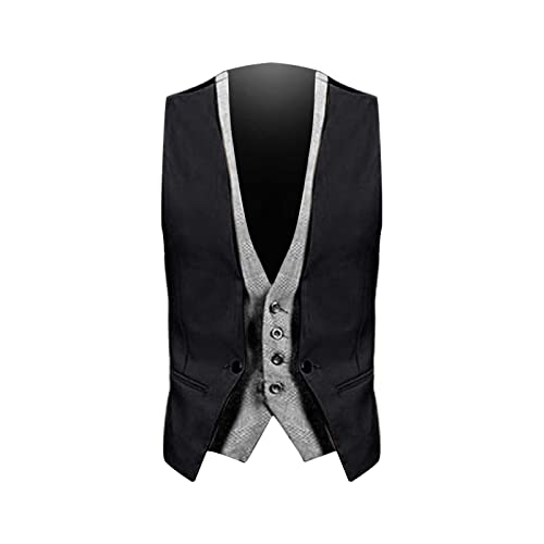 Men's Suit Vest V-Neck Herringbone Wool Blend Formal Tailored Slim Fit Casual