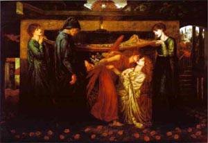 Peinture à l'huile Dante's Dream Rossetti, chef-d'œuvre préraphaélite pour salon élégant