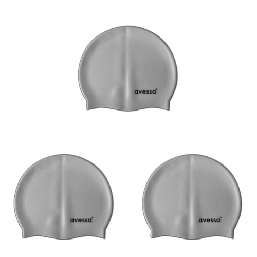 Avessa Silikon Bone, Kaymaz, Su Geçirmez, Deniz ve Havuz için Uygun, Unisex, Koyu Gri, Sc-604 3lü paket