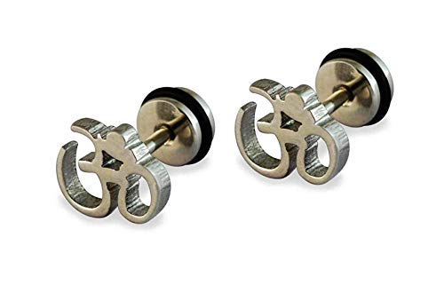 MEENAZ OM Piercing Men Jewellery Silver Aum Studs Clip On Combo Hoop OM Earings Ear rings Earrings For Men Boys Gents Girls Boyfriend Girlfriend - BALI-M9173 (2 PCS) (B083CZYWJ9) Amazon Price History, Amazon Price Tracker