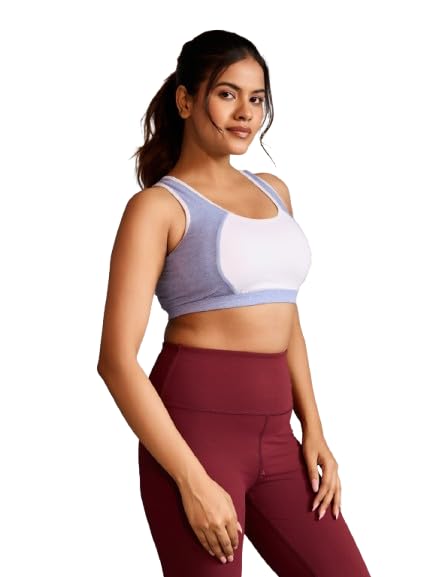 Women's Cotton Everyday Comfort Bra | Non-Padded Dual-Tone Sports Bra for Gym, Yoga-picture-26