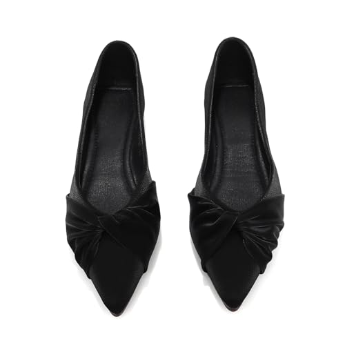 Flats for Women Dressy Casual Comfortbale Bow Ballet Flat Shoes Pointed Toe Work Office Shoes