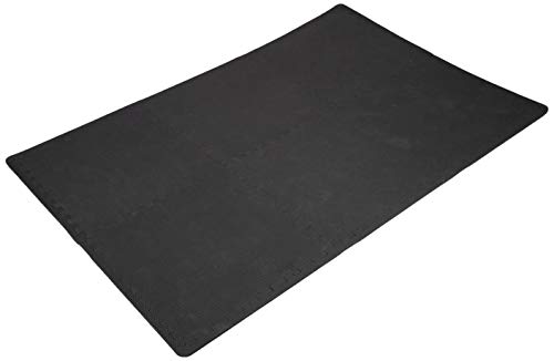 Image of Amazon Brand - Symactive 12mm Kids Interlocking Puzzle Exercise Mat with EVA Foam Interlocking Tiles (Set of 6, Each Tile Size 2 x 2 Ft, 12mm thickness, Black)