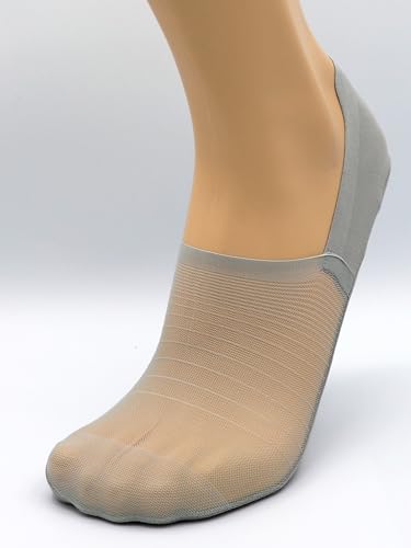 Mona's Choice 5-Pack Gel Lined Mens Slipper Socks (Light Grey, US Footwear Size System, Adult, Men, Numeric, Wide, 11)3