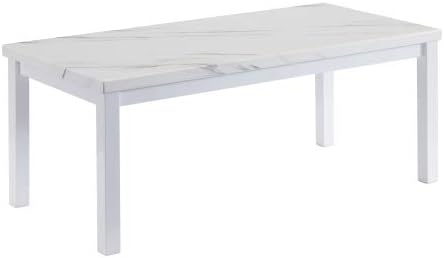 Miniatura 5 de AWQM Juego de mesa auxiliar de mármol sintético, mesa auxiliar rectangular y 2 mesas auxiliares para sofá, juego de mesa de sala de estar de 3