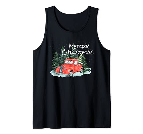 Pijama rústico retro para coche de granja y camioneta, para árbol de Navidad Camiseta sin Mangas