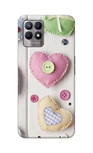 Image of PRINTFIDAA Heart Shape Hard Back Cover for Realme 8i Back Cover -(P6) KAT1010