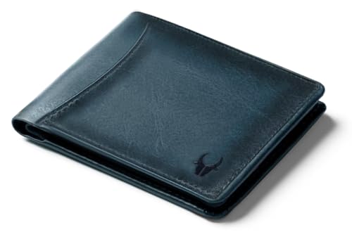 Image of WildHorn Rfid Protected Leather Wallet For Men, Blue