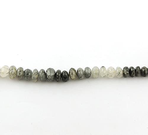 Rondelles en quartz rutilé noir facettées LKBEADS 10-15mm pour création de bijoux uniques