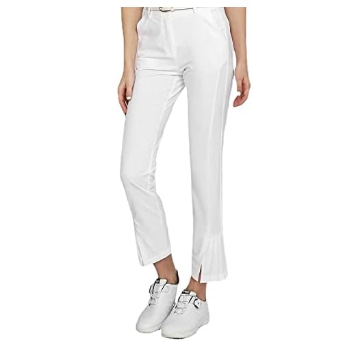GRASKY Ladies Golf Pants Summer Breathable Quick Dry Golf Pants Slim Pleated Hem Golf Pants for Women