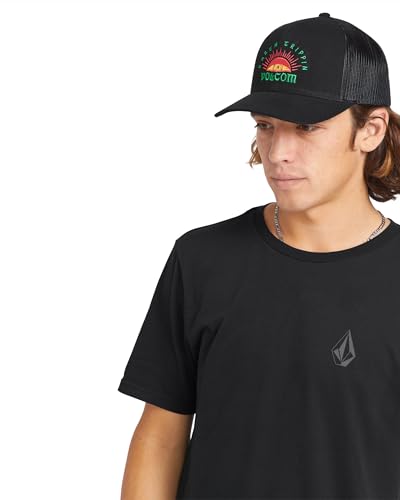 Image of Volcom Men's Snapback Hat - 6-Panel Twill Flat Brim Cap Adjustable Snap Closure