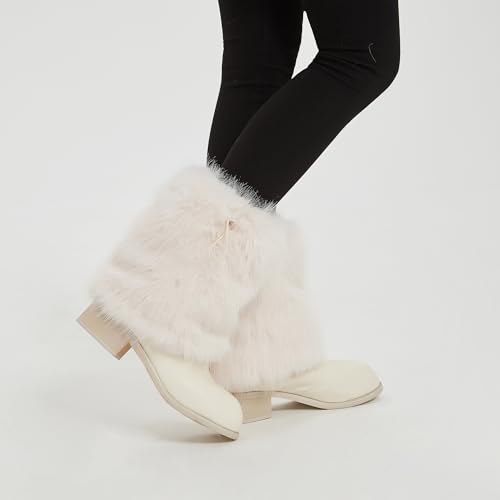 Fur Leg Warmers Furry Faux Fur Winter Leggings Boot Cuffs Toppers for Women2