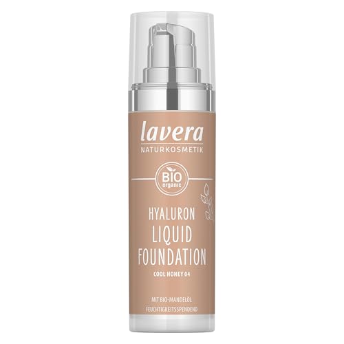lavera Hyaluron Liquid Foundation - Cool Honey 04 - Naturkosmetik - Vegan - Seidige, leichte Textur - Frei von Mineralöl - Natürliche Hyaluronsäure & Bio-Mandelöl - 30ml