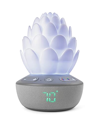 Image of Skip Hop Baby Sound Machine, Cry Activated, Succulent Glow Soother, Grey White