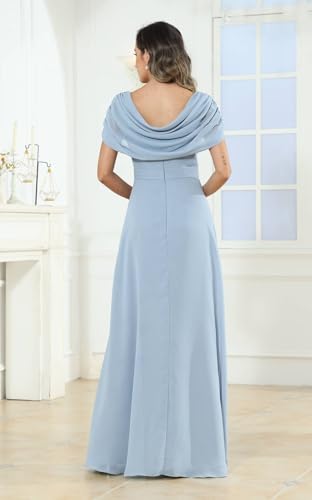 Scoop Neck Mother of The Bride Dresses for Women A Line Tea Length Formal Evening Dress4
