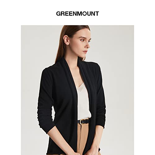 GreenMount Women's Cashmere Short Cardigan Long Sleeve Lightweight Recycled Cashmere Sweater for Women with Belt2
