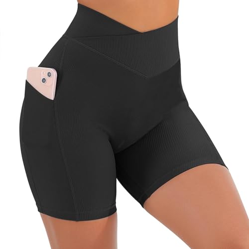 Yuerlian Women Seamless Booty Biker Shorts Cross Workout Shorts 5