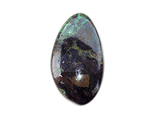 Cabochon en azurite véritable, pierre naturelle verte et bleue pour pendentif bohème chic