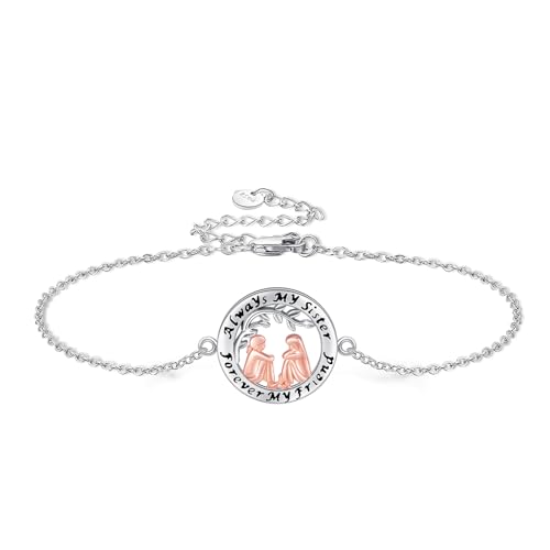 Women Bracelet 925 Sterling Silver Adjustable Link Bracelets with Cute Charm Bracelet Gifts for Women Birthday Mother's Day 7+2 inch - Main Image