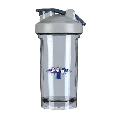 Anguilla Anguillan Flag 18 Ounce Shaker Bottle Drink Mixer Leak-proof Pre Workout Protein Shakes Meal Replacement Shakes Bottles 500ML/18 Oz Gray