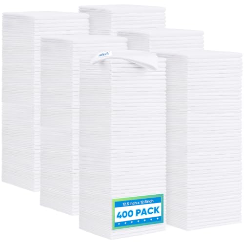 Image of HOMEXCEL White Microfiber Cleaning Cloth 400PK, Towels for Cars, 12.5x12.5 inch