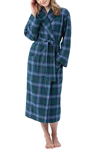 PajamaGram Long Womens Bathrobes - Flannel Robe Women